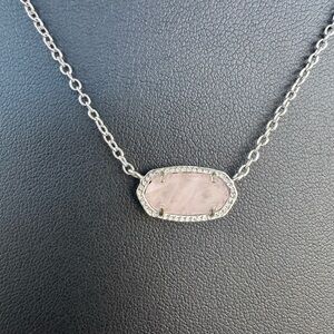Kendra Scott Elisa Silver & Pink Quartz Necklace